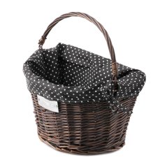 Košík na řidítka Extend CREDO, proutěný, QR, dark brown, black-white