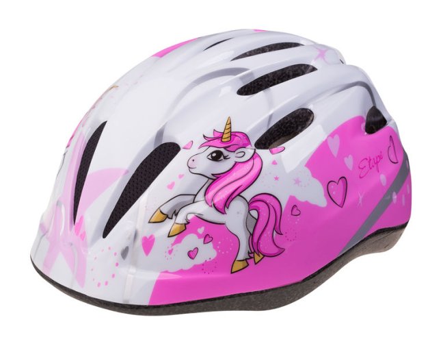 Etape – dětská přilba na kolo REBEL Unicorn bílá/růžová
