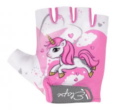 Etape – dětské rukavice TINY, bílá/růžová Unicorn