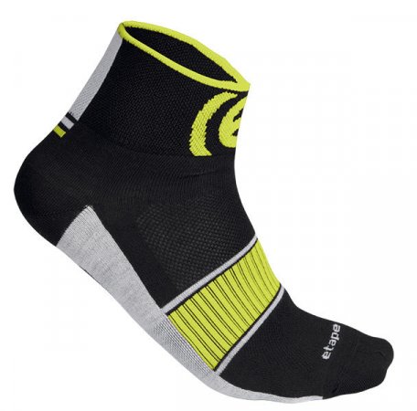 Etape - ponožky SOX, černá/žlutá fluo