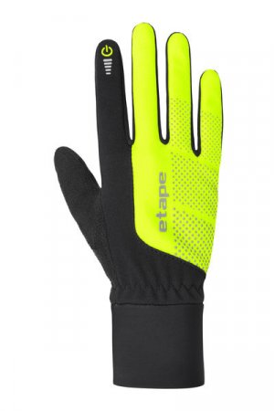 Etape - rukavice Skin WS+, černá/žlutá fluo - Velikost: S